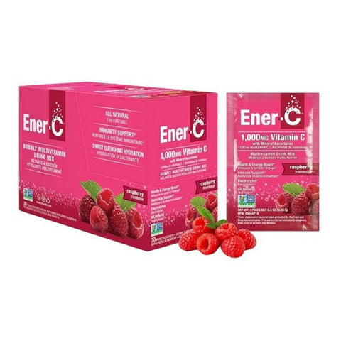 Ener-C, Vitamin C Multivitamin Drink Mix Raspberry, 1000 Mg, 30 Packets Ener-C