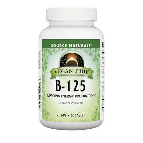 Source Naturals, Vegan True B-125, 125 mg, 60 Tabs Source Naturals
