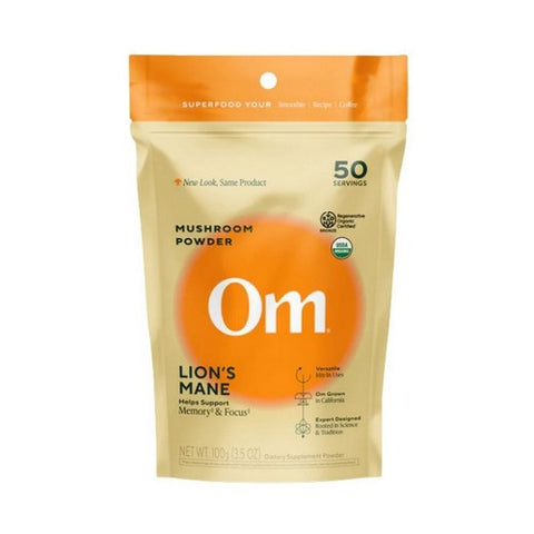 Om Mushrooms, Organic Mushroom Nutrition Supplement Powder Lions Mane, 3.5 Oz Om Mushrooms