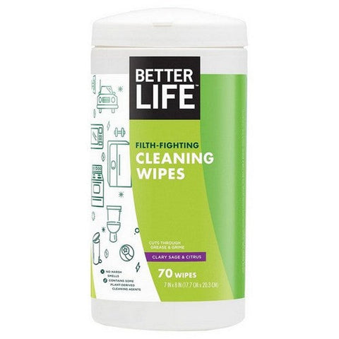 Better Life, Natural All Purpose Cleaner Wipes Clary Sage And Citrus, 70 Count Better Life