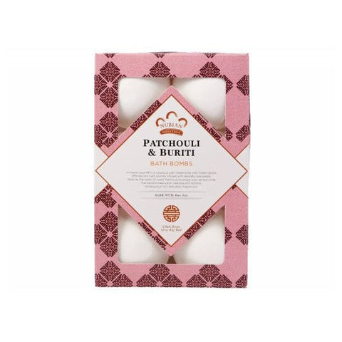 Nubian Heritage, Bath Bomb Patchouli And Buriti, Coconut Papaya 6 Count Nubian Heritage