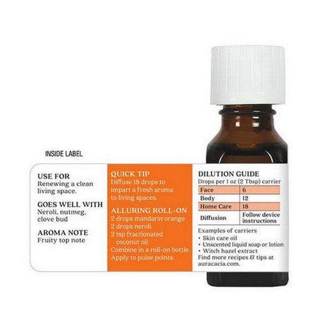 Aura Cacia, Essential Oil Orange, Mandarin, (citrus reticulata) 0.5 Fl Oz Aura Cacia