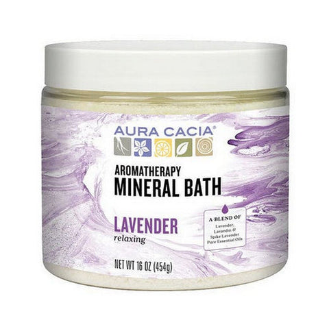 Aura Cacia, Mineral Bath, Relaxing Lavender 16 Oz Aura Cacia