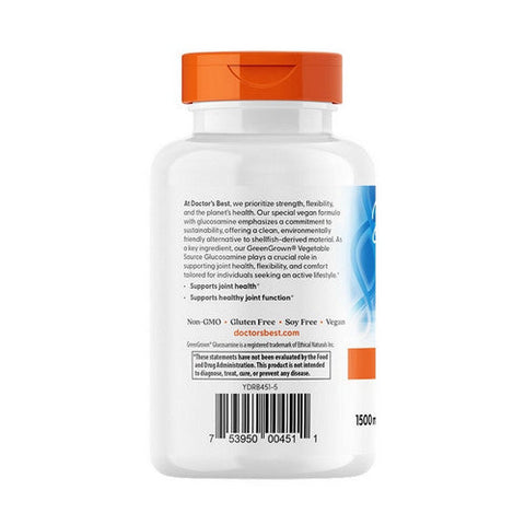 Doctors Best, Vegan Glucosamine Sulfate With GreenGrown Glucosamine, 1500 Mg, 180 Veggie Caps Doctors Best