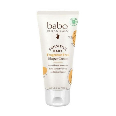 Babo Botanicals, Sensitive Baby Nappy Rash Cream Fragrance Free, 3 Oz Babo Botanicals