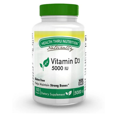 Health Thru Nutrition, Vitamin D3, 5000 iu, 100 Softgel Health Thru Nutrition