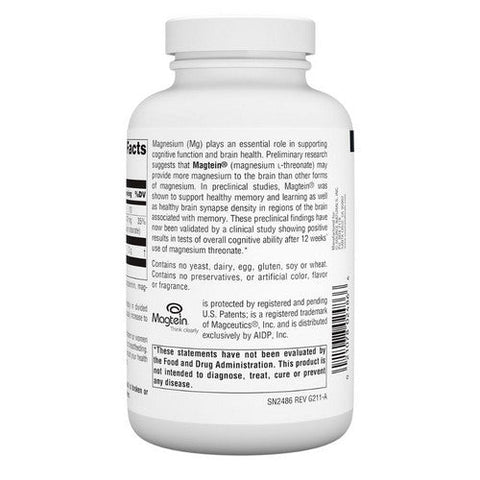 Source Naturals, Magtein Magnesium L-Threonate, 180  Caps Source Naturals