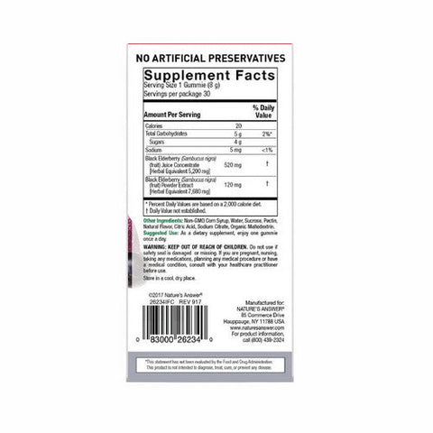 Nature's Answer, Sambucus Mega Gummies 7X Strength, 30 Count