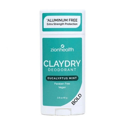 Zion Health, Claydry Bold Deodorant Eucalyptus Mint, 2.8 Oz Zion Health