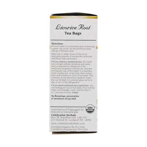 Celebration Herbals, Organic Licorice Root Tea, 24 Bags Celebration Herbals