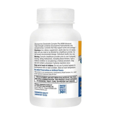 21st Century, 21st Century Glucosamine Chondroitin Complex Plus MSM Tablets Advanced Triple Strength, 80 Tabs 21st Century