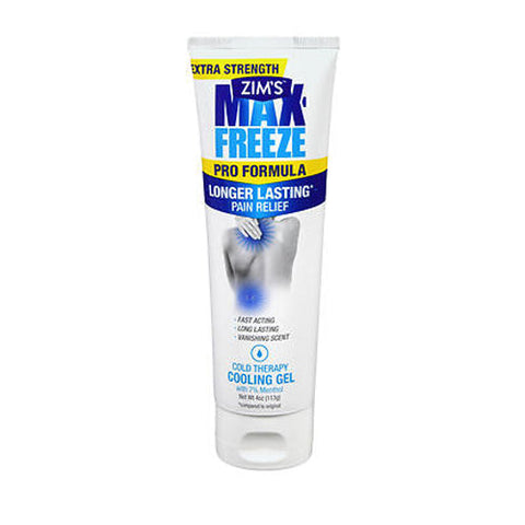 Zims, Max-Freeze Longer Lasting Pain Relief Cold Therapy Cooling Gel Extra Strength, 4 Oz Zims