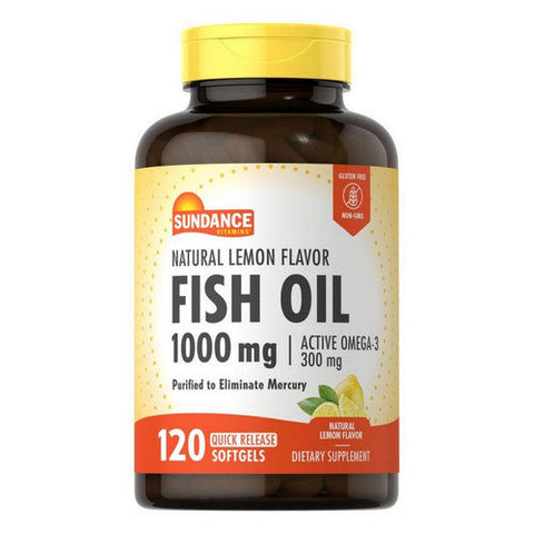 Fish Oil Omega-3 Quick Release Softgels Natural Lemon 120 Tabs by Sundance