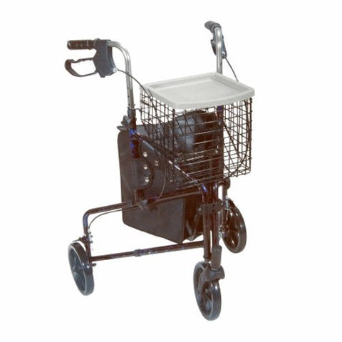 Drive Medical, 3 Wheel Rollator drive Deluxe Blue Folding Aluminum Frame, Count of 1 Drive Medical