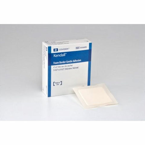Cardinal, Foam Dressing 5-1/2 X 5-1/2 Inch With Border Film Backing Silicone 55566BG, Count of 1 Cardinal