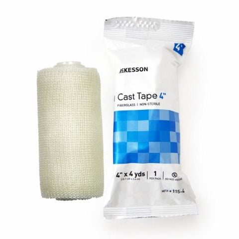 McKesson, Cast Tape 4 Inch X 12 Foot Fiberglass White 115-4, Box Of 10 McKesson