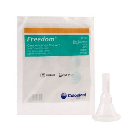 Coloplast, Male External Catheter Freedom Clear Advantage Self Adhesive Strip Silicone Large, 1 Each Coloplast