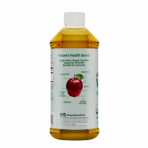 Country Farms, Organic Apple Cider Vinegar With Ginger Cayenne And Maple, 16 Oz Country Farms