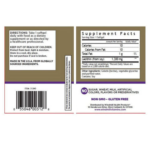 Windmill Health, Lecithin 19 Grains, 90 Softgels
