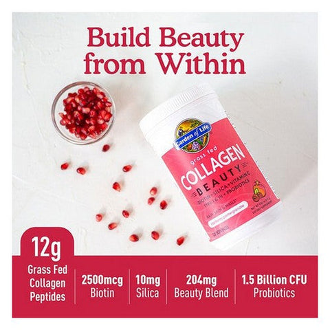 Garden of Life, Grass Fed Collagen Beauty Cranberry Pomegranate Powder, 9.52 Oz Garden of Life