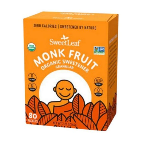 Sweetleaf Stevia, Monk Fruit Organic Sweetener Granular, 80 Count Sweetleaf Stevia