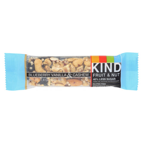 Kind Fruit & Nut Bars, Bar  Blueberry Vanilla And Cashew, Case of 12 X 1.4 Oz Kind Fruit & Nut Bars
