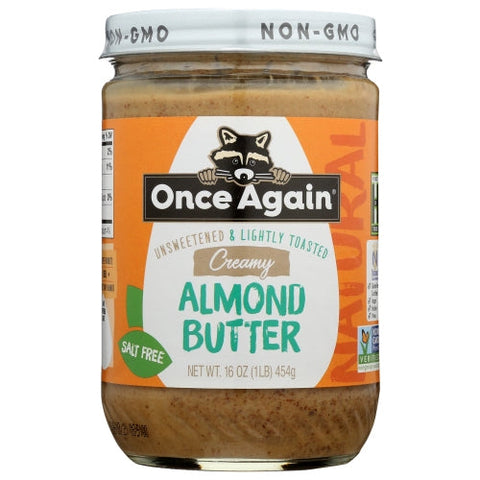 Once Again, No Stir Lightly Toasted Creamy Almond Butter, 16 Oz(Case Of 6) Once Again