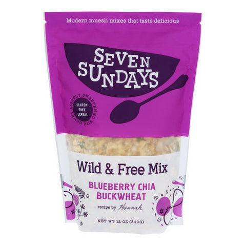 Seven Sundays, Bluebe Rry Chia Buckwheat Muesli, 12 Oz(Case Of 6) Seven Sundays