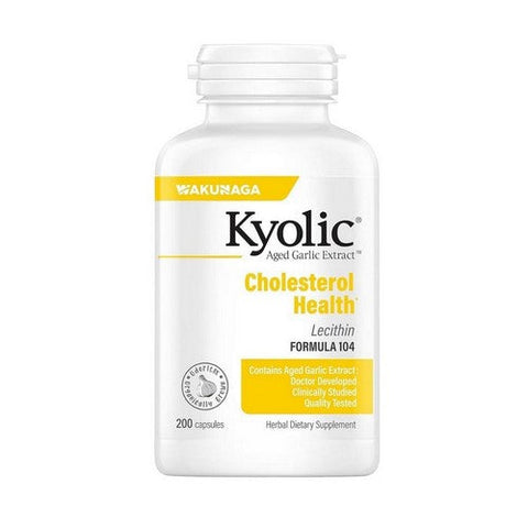 Kyolic, Aged Garlic Extract Cholesterol Health With Lecithin Formula 104, WITH LECITHN, 200 CAP Kyolic