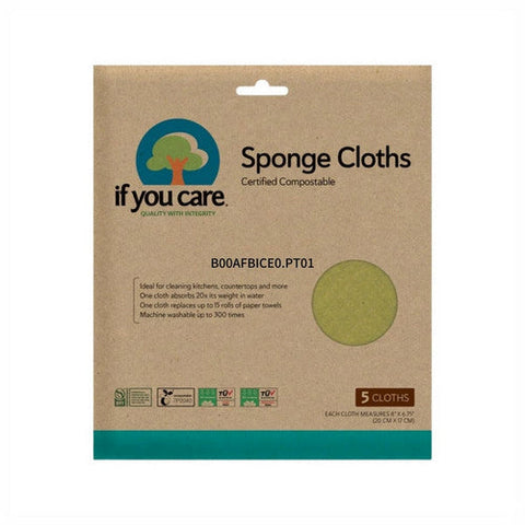 If You Care, Reusable Sponge Cloths, 5 Count If You Care