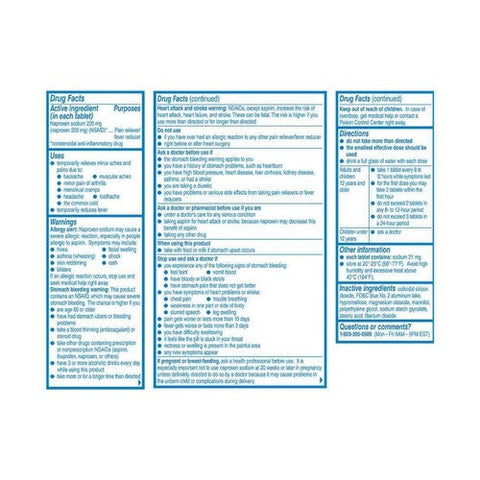 Aleve, Back & Muscle Pain Naproxen Sodium Pain Reliever Fever Reducer Tablets, 220 Mg, 90 Tabs Aleve