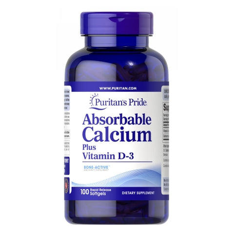 Absorbable Calcium Plus Vitamin D-3 100 Softgels by Puritan's Pride