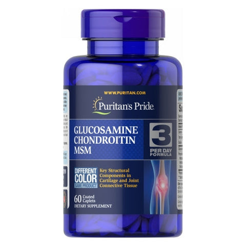 Puritan's Pride, Double Strength Glucosamine Chondroitin & MSM Joint Soother, 60 Caplets Puritan's Pride