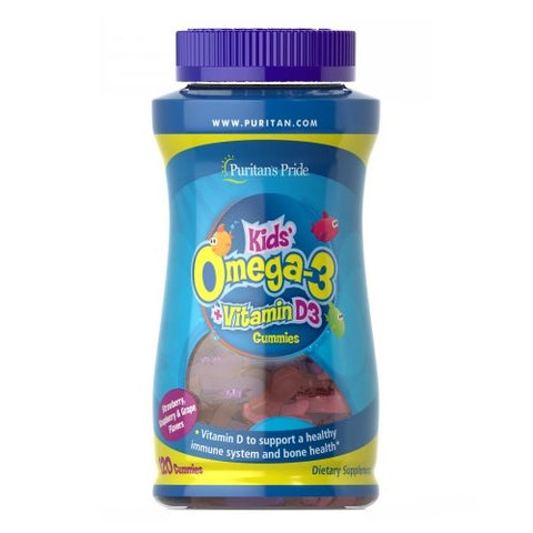 Children's Omega 3 DHA & D3 Gummies 120 Gummies by Puritan's Pride
