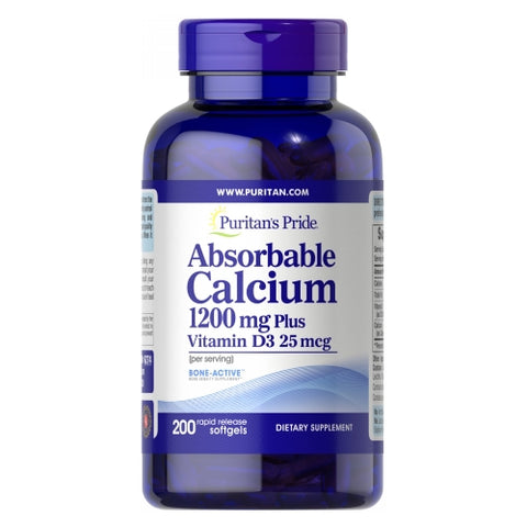 Absorbable Calcium Plus Vitamin D3 200 Rapid Release Softgels by Puritan's Pride