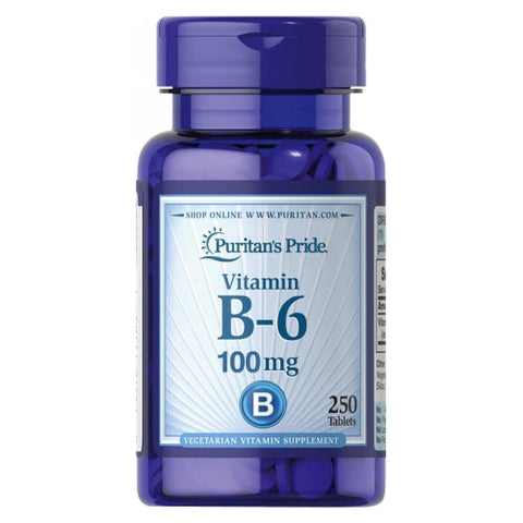 Puritan's Pride, Vitamin B-6 (Pyridoxine Hydrochloride), 100 mg, 250 Tablets Puritan's Pride