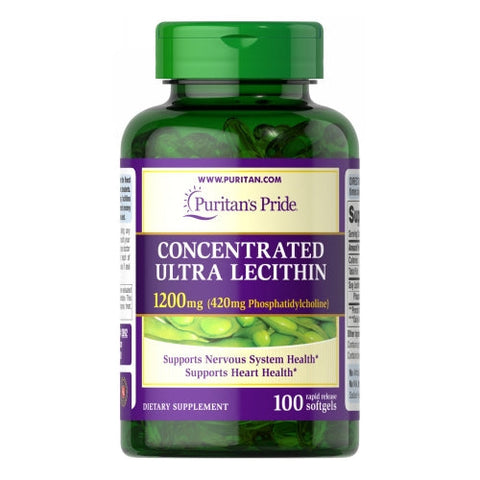 Puritan's Pride, Concentrated Ultra Lecithin, 1200 mg, 100 Rapid Release Softgels Puritan's Pride