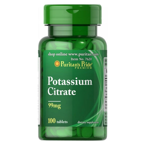 Puritan's Pride, Potassium Citrate, 99 mg, 100 Tablets Puritan's Pride