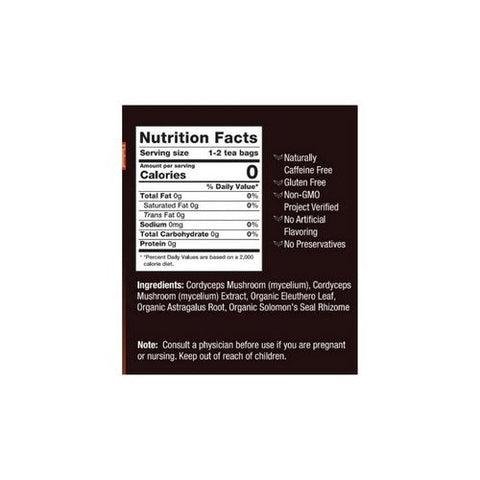 Bravo Tea & Herbs, Cordyceps Mushroom Herbal Tea, 20 Bags Bravo Tea & Herbs