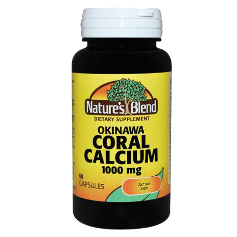 Nature's Blend, Coral Calcium (Okinawa) 1000Mg With Vitamin D3, 5 mcg (2000 IU), 60 Caps Nature's Blend