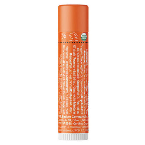 Badger Balm, Tangerine Breeze Lip Balm Stick, .15 Oz Badger Balm