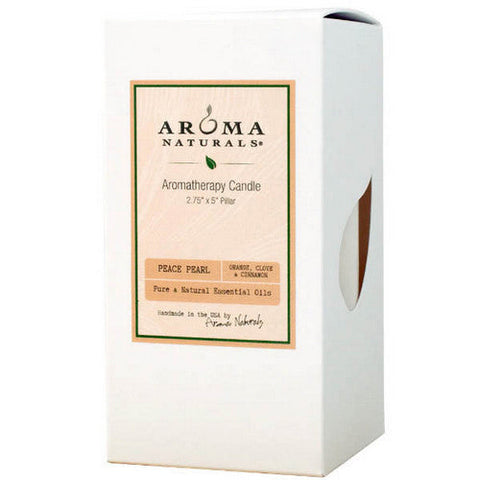 Aroma Naturals, Peace Pearl White Pillar 2, 1 Candle Aroma Naturals