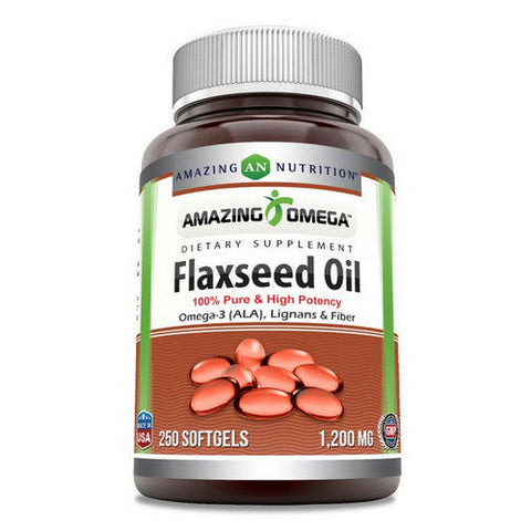 Amazing Nutrition, Amazing Omega Flaxseed Oil, 1200 mg, 250 Softgels Amazing Nutrition