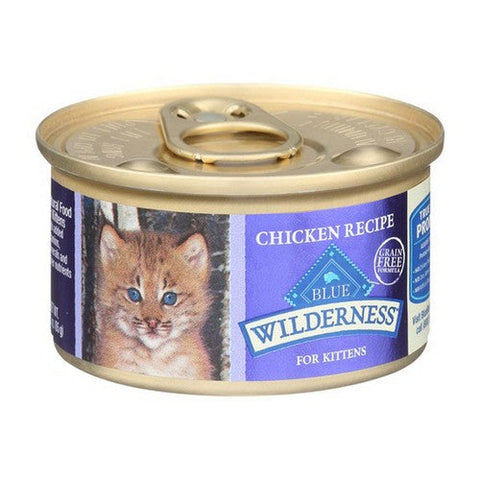 Blue Buffalo, Wilderness High Protein Kitten Pate Wet Cat Food With Chicken Recipe, 3 Oz (Case Of 24) Blue Buffalo