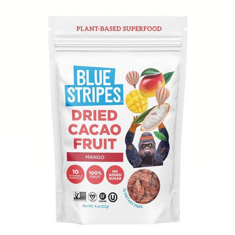 Blue Stripes, Mango Dried Cacao Fruit, 4 Oz (Case Of 6) Blue Stripes