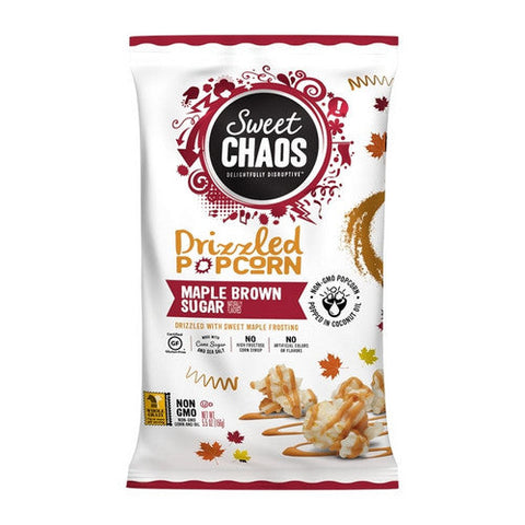 Sweet Chaos, Maple Brown Sugar Drizzled Popcorn, 5.5 Oz (Case Of 12) Sweet Chaos