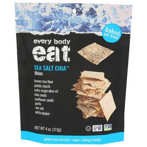 Sea Salt Chia Thins 4 Oz(Case Of 6) by Every Body Eat