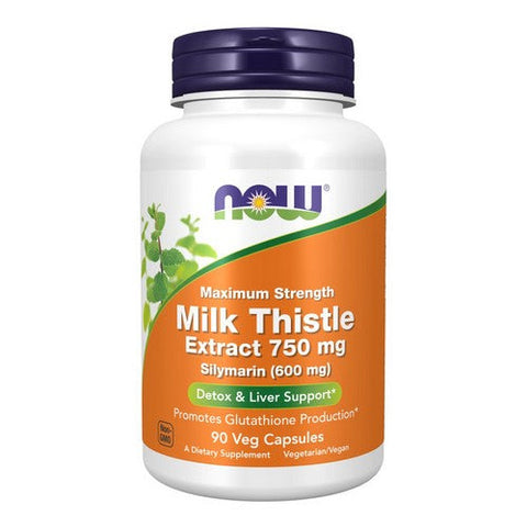 Now Foods, Milk Thistle Extract Maximum Strength Silymarin, 750 Mg, 90 VegCaps Now Foods
