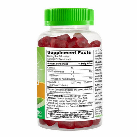 21st Century, Vitajoy B-12 Gummies Raspberry, 90 Gummies 21st Century