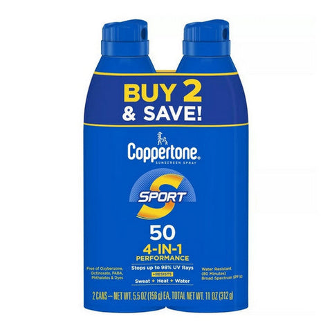 Coppertone, Sport Sunscreen Spray SPF 50, 11 Oz Coppertone